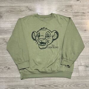 Disney Women's Long Sleeve Lions King Sweater Green Size Large